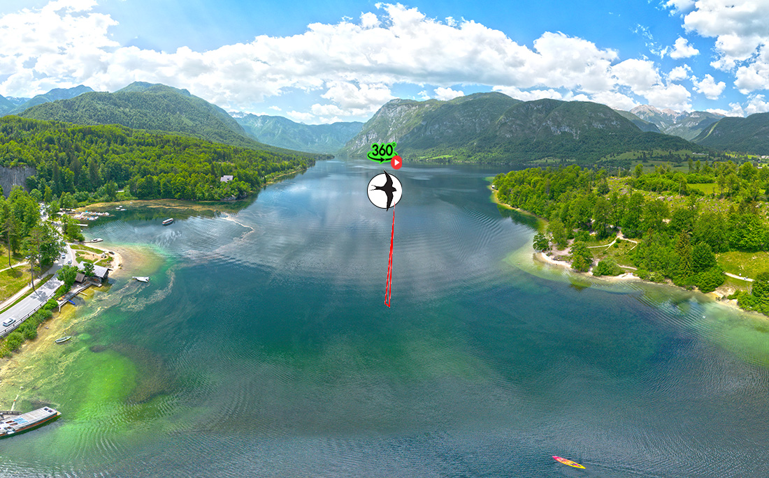 Aerial view of Bohinj Lake